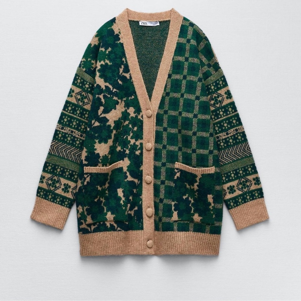 Zara cardigan green sweater